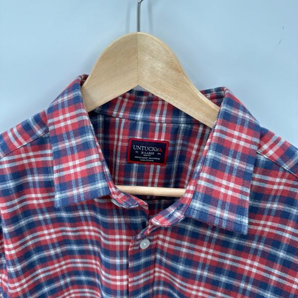 UNTUCKit Radda Slim Fit Flannel Plaid Button Down Shirt // XL - Picture 4 of 11